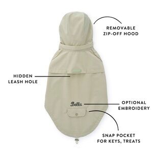 The Foggy Dog Sage Raincoat | Size: Small | Embroidered “Vincent”